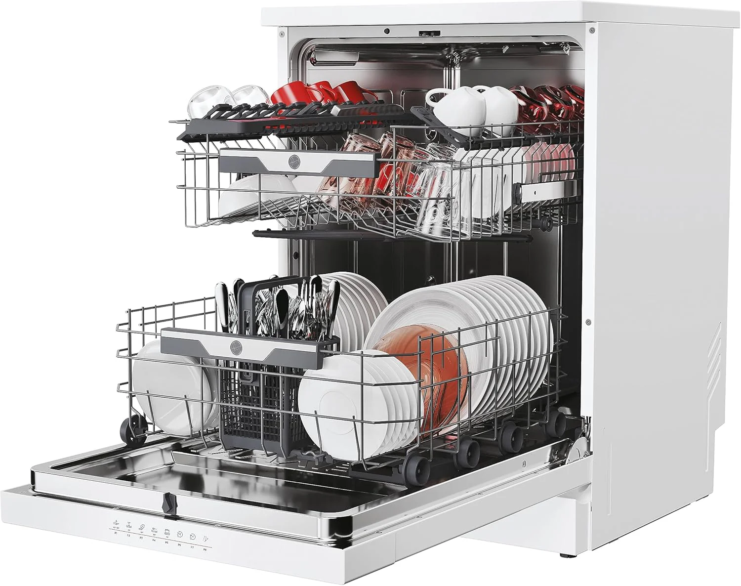 Hoover HF 4C6F0PW vaatwasser; 14 couverts; Vrijstaand, 60 cm breed; Energie-effici?ntieklasse C; Slimme bediening met wifi + bluetooth-technologie