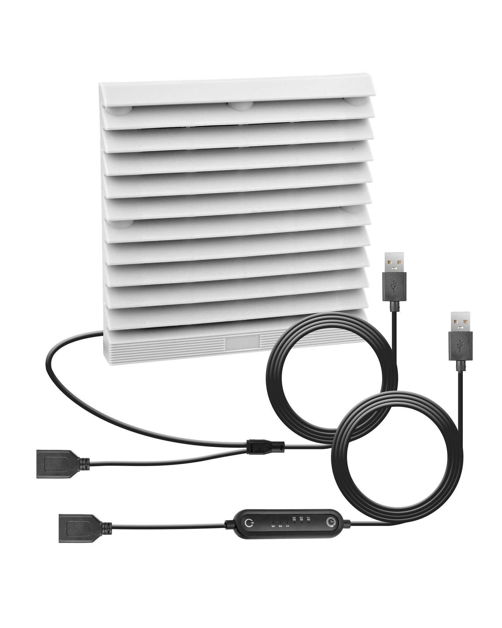 Kombigerät Luftreiniger, Ventilator und Heizlüfter USB 120mm Lüftungsventilator, Timer 6 Geschwindigkeitsstufen
