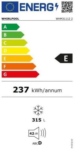 Whirlpool Gefriertruhe WHM31112 2 / 315 Liter Nutzinhalt / Supergefrierfunktion/ Innenbeleuchtung/ Door Balance [Energieklasse E], Weiß