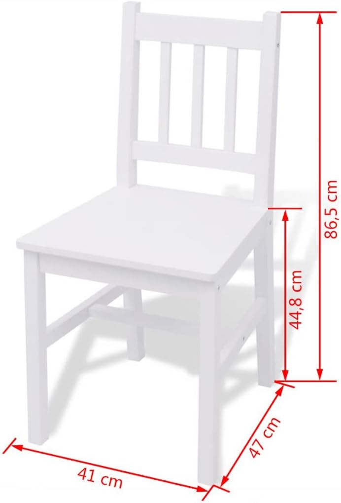 Tidyard Set Tavolo e Sedie da Pranzo Cucina Sala da Pranzo Moderno in Legno di Pino Bianco,Set Tavolo Quadrato e 2 Sedie da Pranzo Cucina Sala da Pranzo Moderno in Legno di Pino Bianco