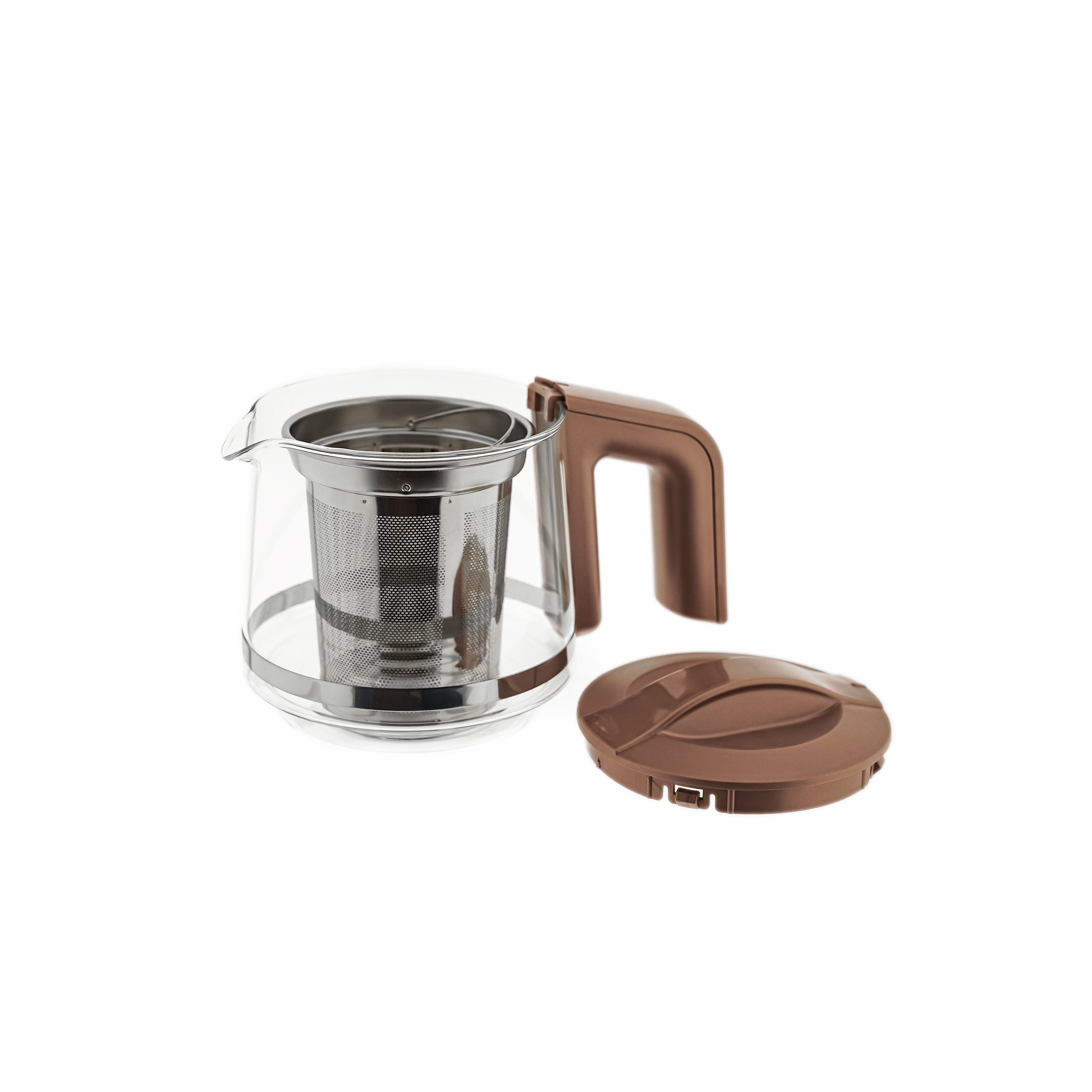 Wasser-/Teekocher Tee Express 2-in-1 aus Glas - 1L + 2L - Kupfer