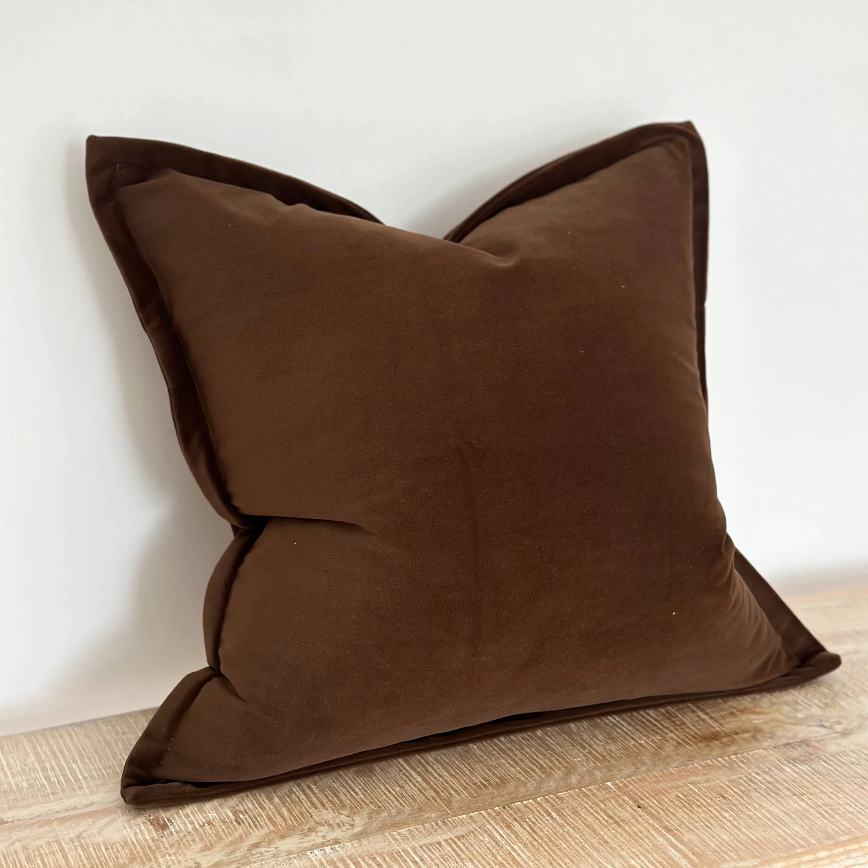 Dark Brown Cushion 45x45cm �C Feather-Filled