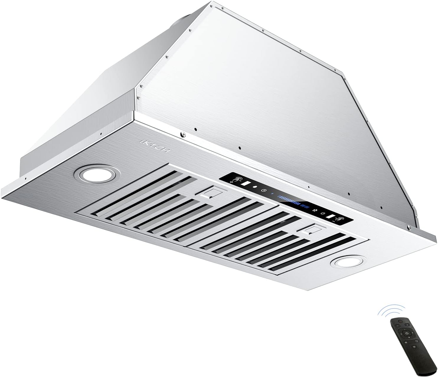 30 inch Built in/Insert Range Hood 900 CFM, Ducted/Ductless Convertible Duct, Stainless Steel Kitchen Vent Hood with 4 Speed Gesture Sensing&Touch Control Panel(IKB01 30)
