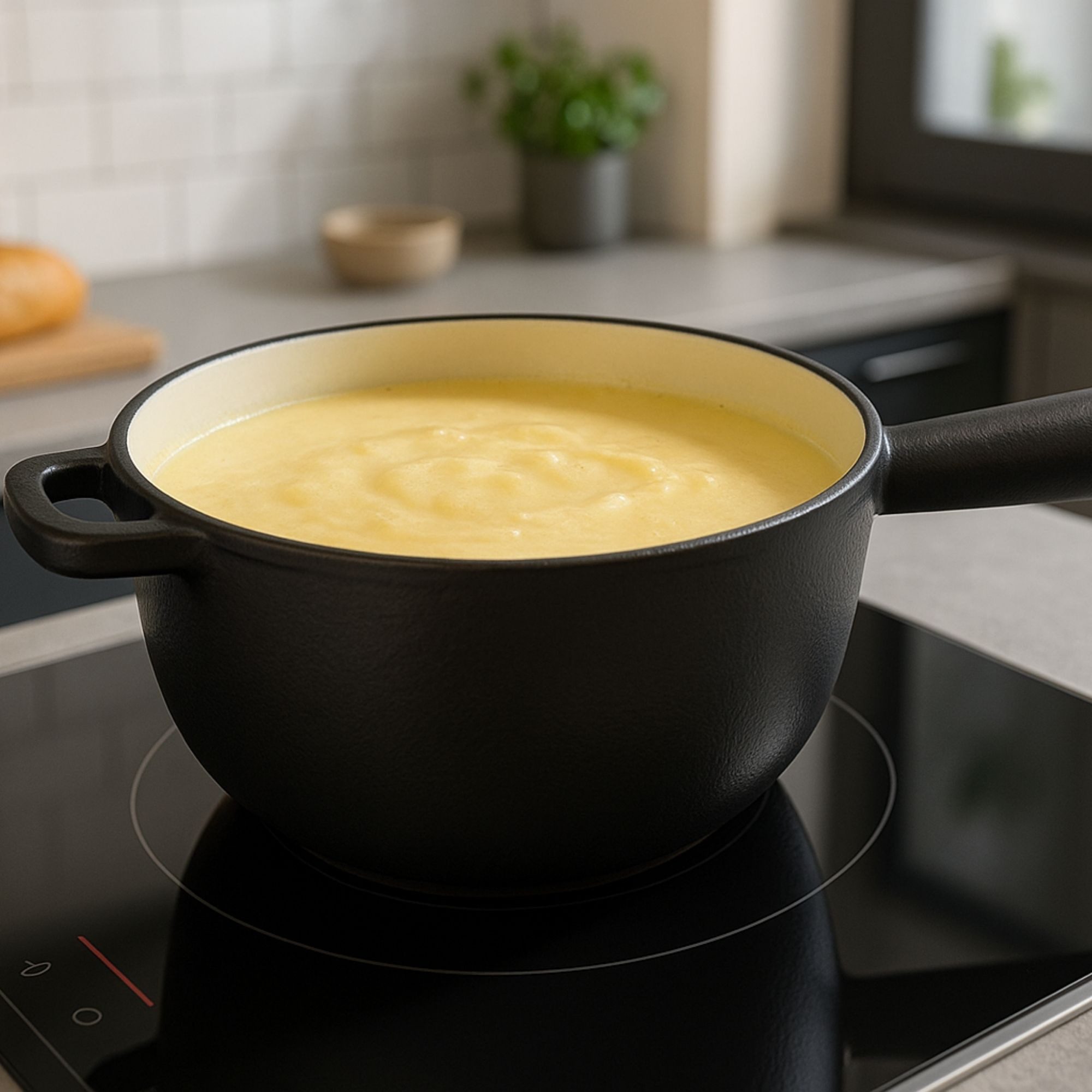 Fondue osoltus Fondue Käsefondue Fleischfondue Ersatz-Topf Emaille Dunkelgrau
