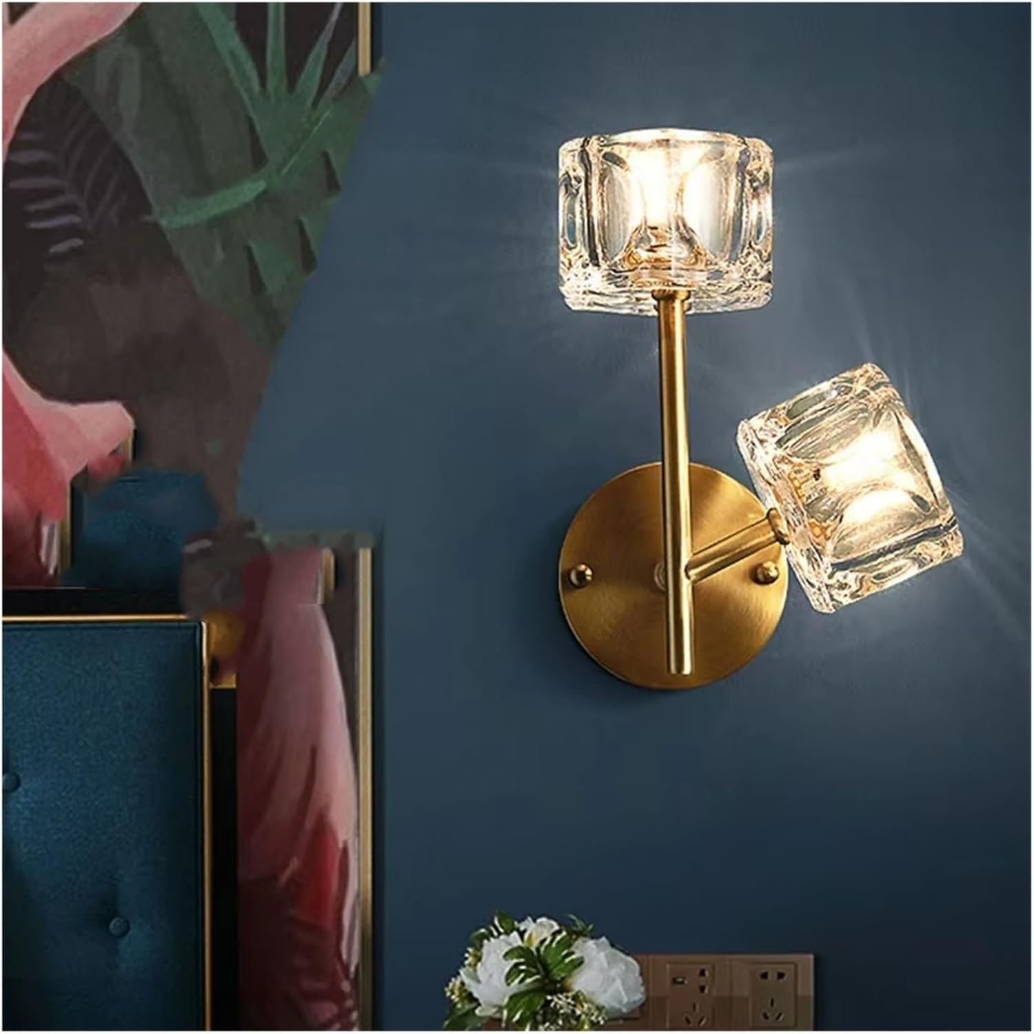 Wandleuchte Aus Kristallkupfer, Wohnzimmer/Flur, Hintergrunddekoration, Treppenhaus/Eingangsbereich, Nachttischlampe Im Schlafzimmer, Wandleuchte,Warm Light-2 Lights