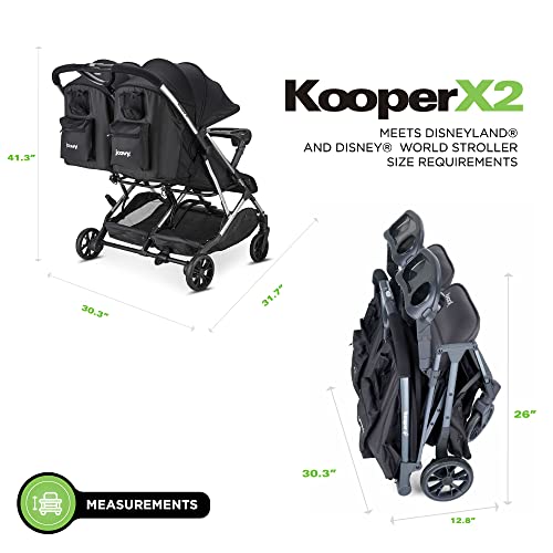 Joovy Kooper X2 Doppio Passeggino, Passeggino Leggero, Pieghevole Compatto con Vassoio, Nero : Amazon.it: Prima infanzia