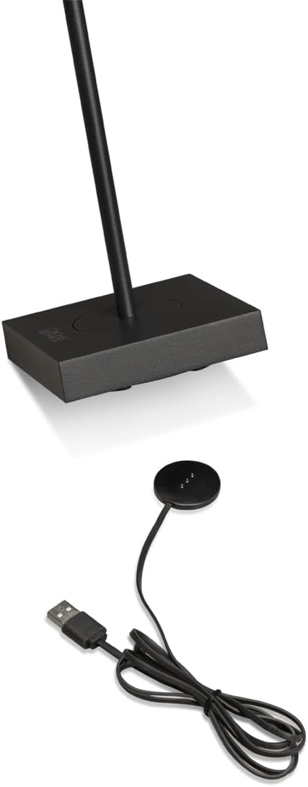 2er Set Wiederaufladbare Akku Tischleuchten mit USB Anschluss, Schwarz Höhe 27cm