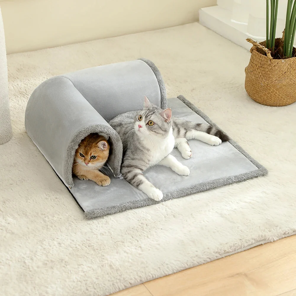 Plush Cat Tunnel Cube Bed �C Soft Padded Interior for Sleep & Play