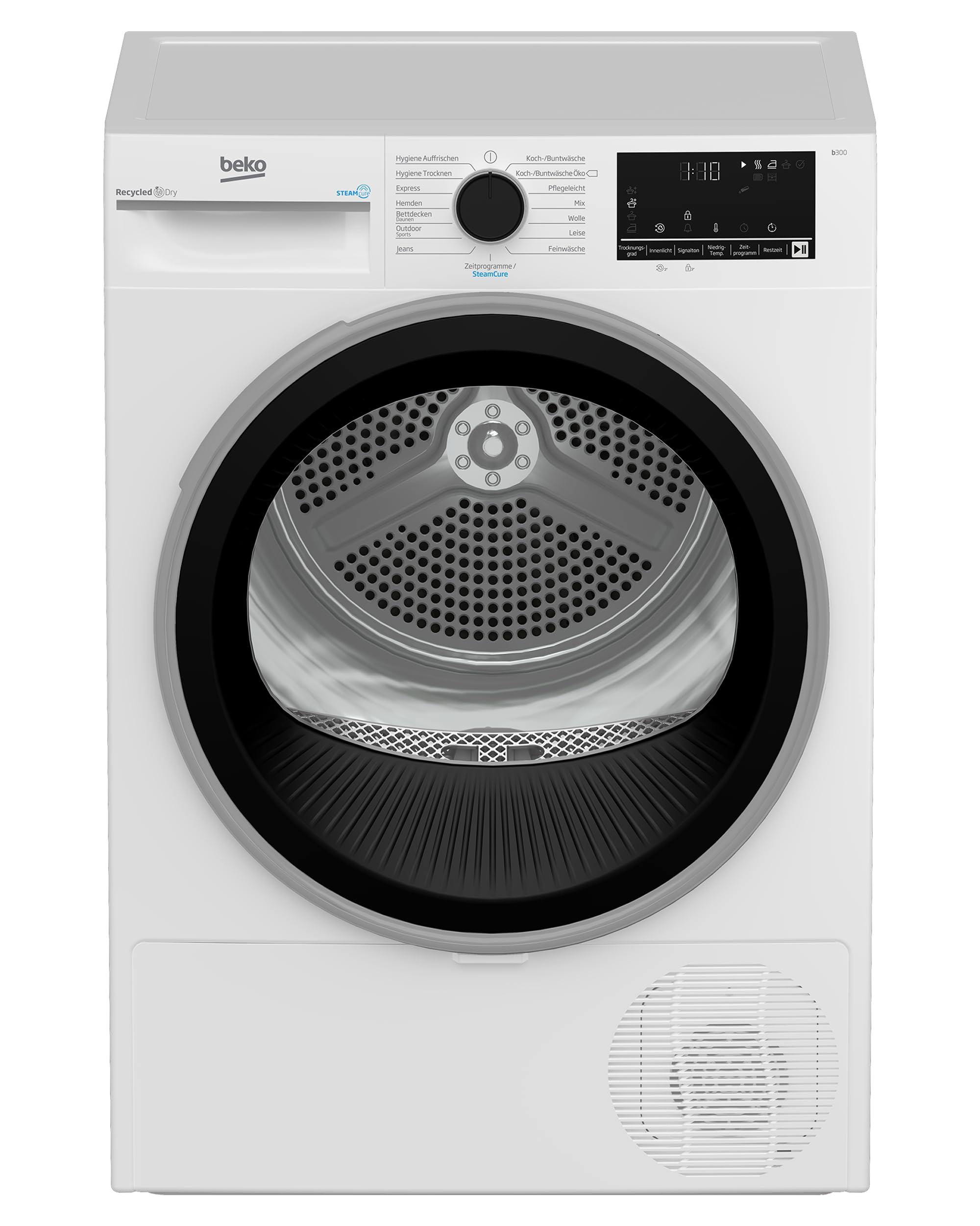 Wärmepumpentrockner B3T3249S 9 kg mit SteamCure Dampffunktion und 15 Programmen, weiß