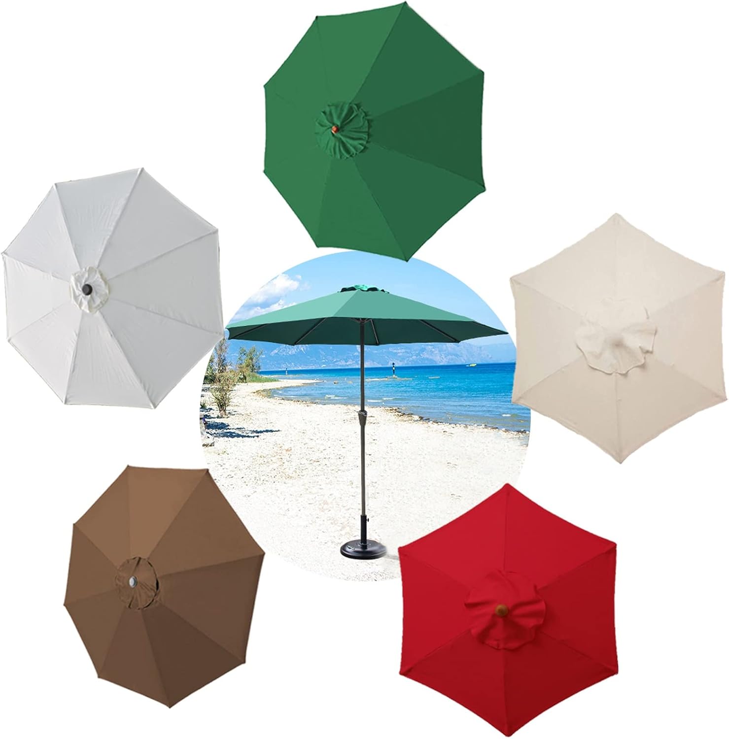 Ersatz-Sonnenschirm für den Außenbereich, Sonnenschirm für den Außenbereich, Belüftung, einfache Montage, regenfest, Sonnenschutz, Windschutz, für Strand/Pool/Terrasse, Strandschirm Good