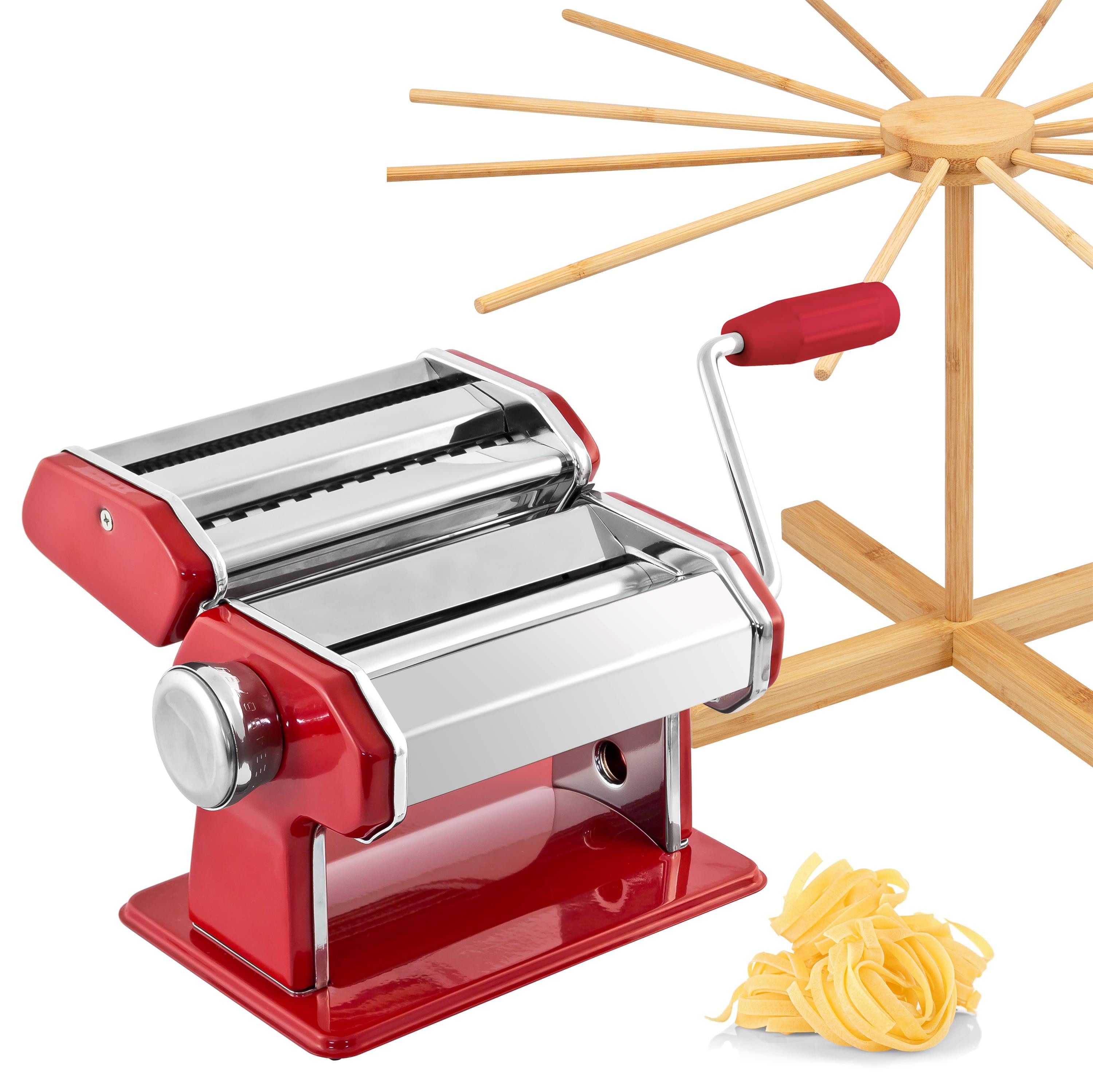 Nudelmaschine Nudelmaschine für Spaghetti und Lasagne mit Nudeltrocker aus Bambus
