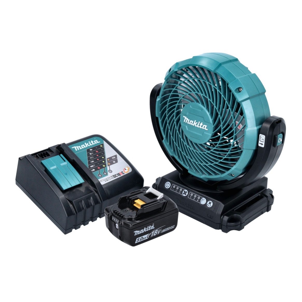 Akku-Standventilator DCF 102 RT1 Akku Ventilator Lüfter 18 V 18 cm + 1x Akku 5,0 Ah + Lade