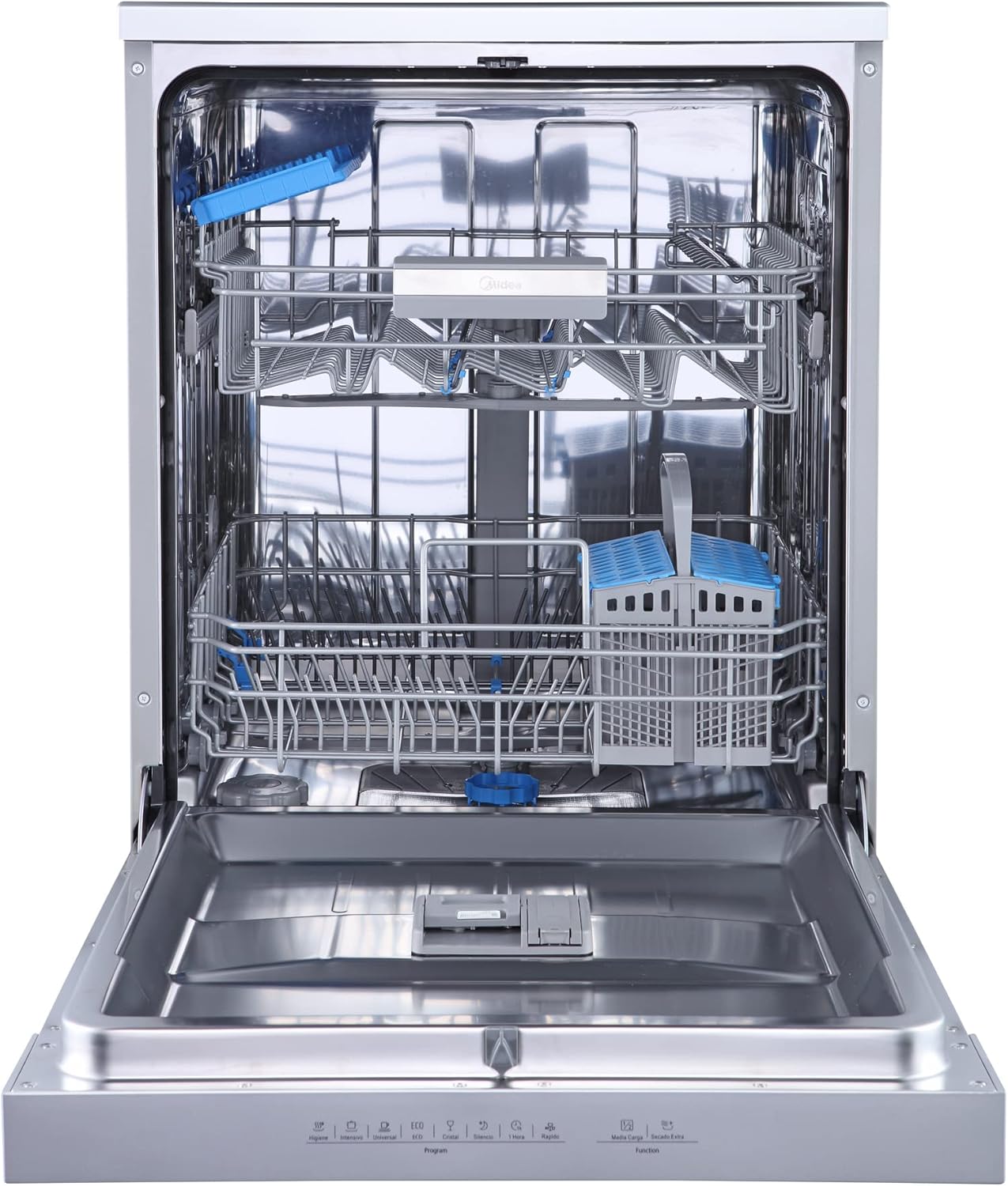 Midea MFD60S200X.1-IT Dishwasher Freestanding with 14 Places, 8 Programs, LED Display, Delay Start, Half Load Function, Extra Drying - Stainless Steel