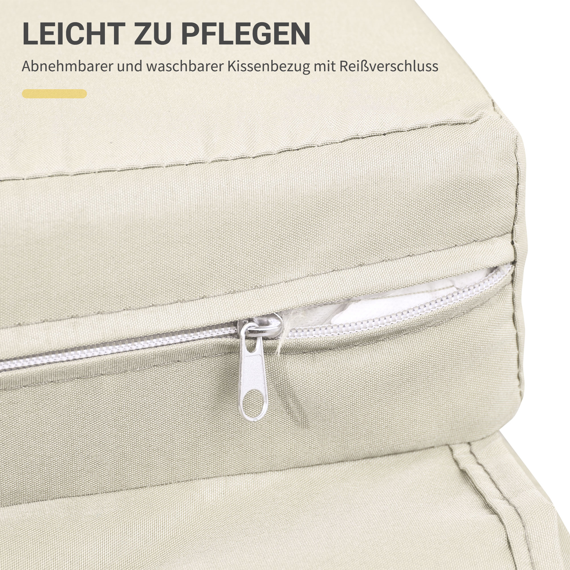 Outsunny Poly-rotan loungebank 2-zits set ligstoel kruk bruin