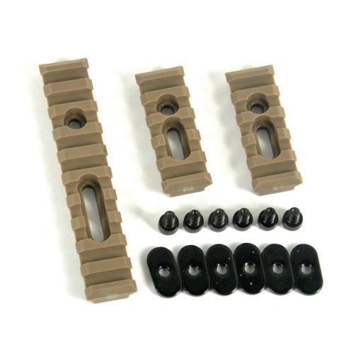Dark Earth Slotted Polymer Picatinny Rail Set for Handguards