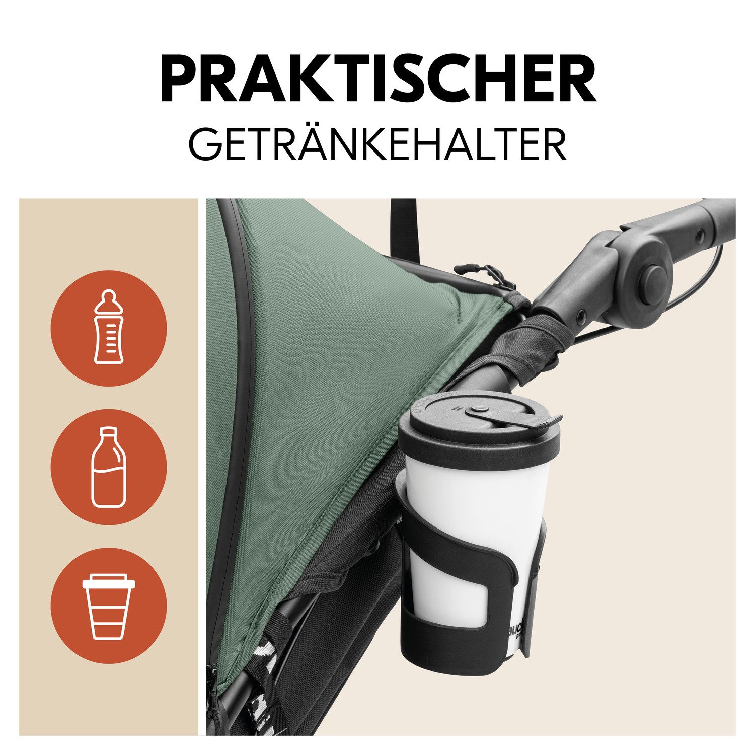 Dreirad-Kinderwagen Runner 3, Jungle Green