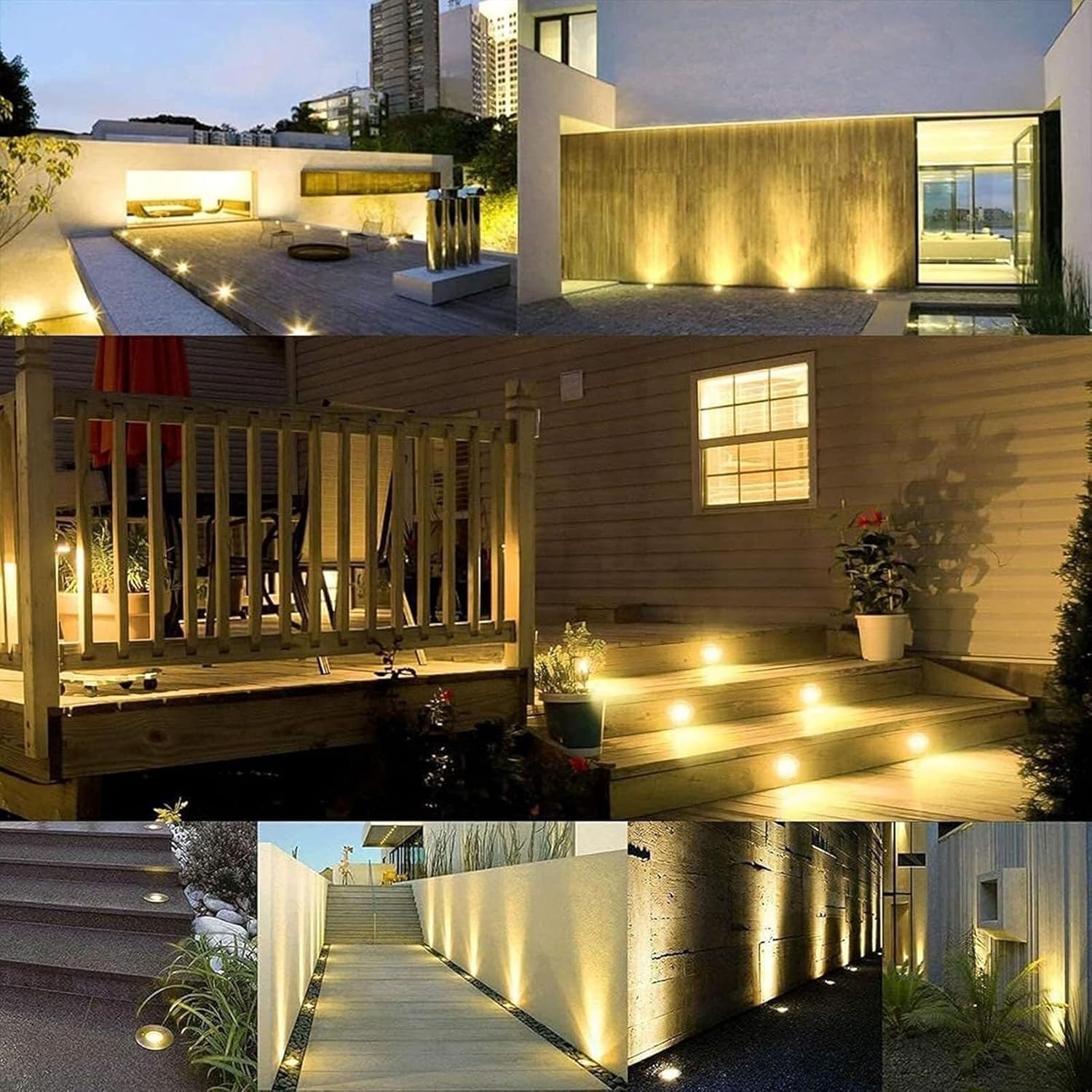 Wasserdichte runde LED-Stehlampe Edelstahl Landschaftsstrahler für Außen Garten & Terrasse Beleuchtung (Rot) & Stilvolle Bodenleuchten