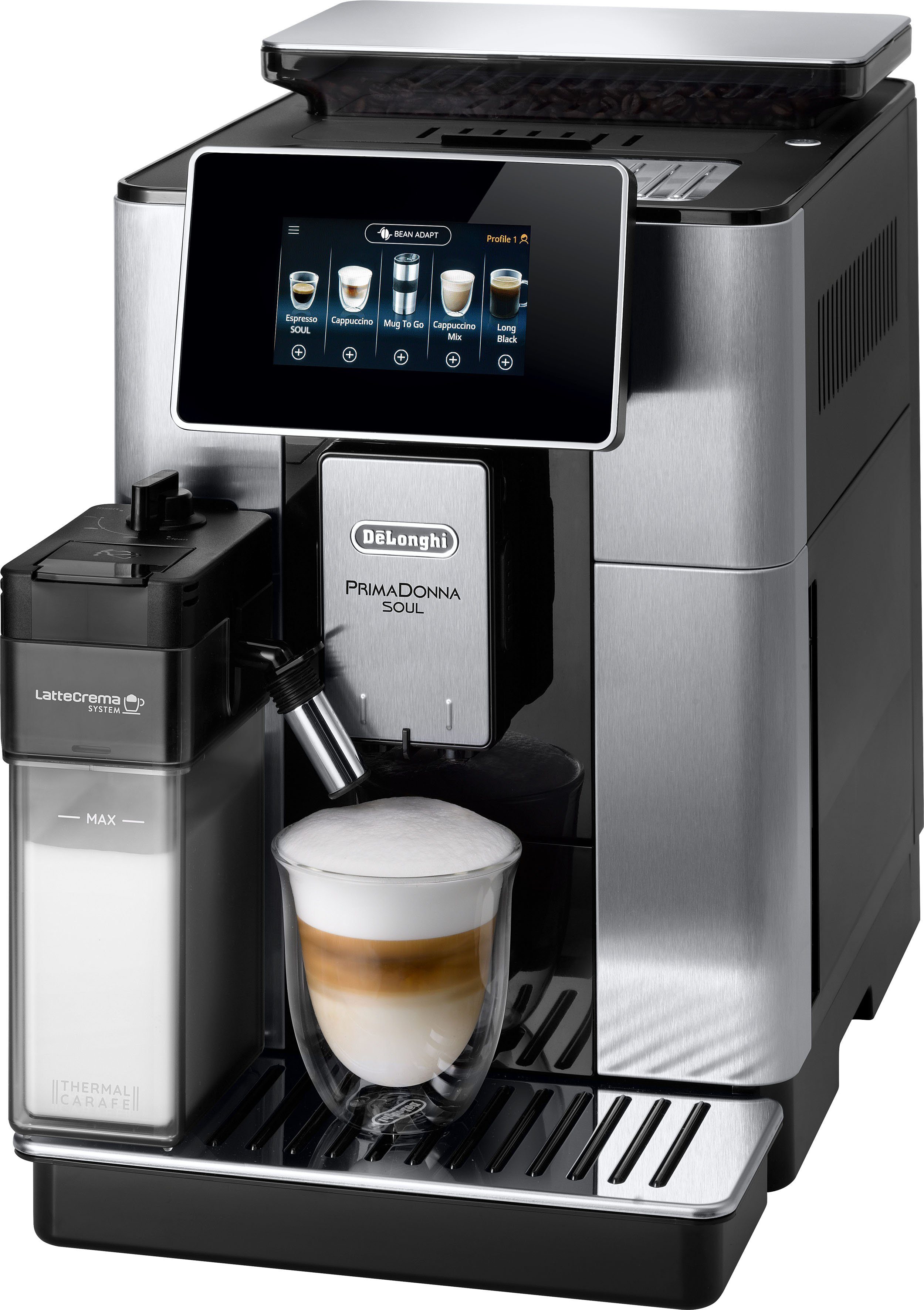 Kaffeevollautomat PrimaDonna Soul ECAM610.75.MB - Mit Kaffeekannen-Funktion