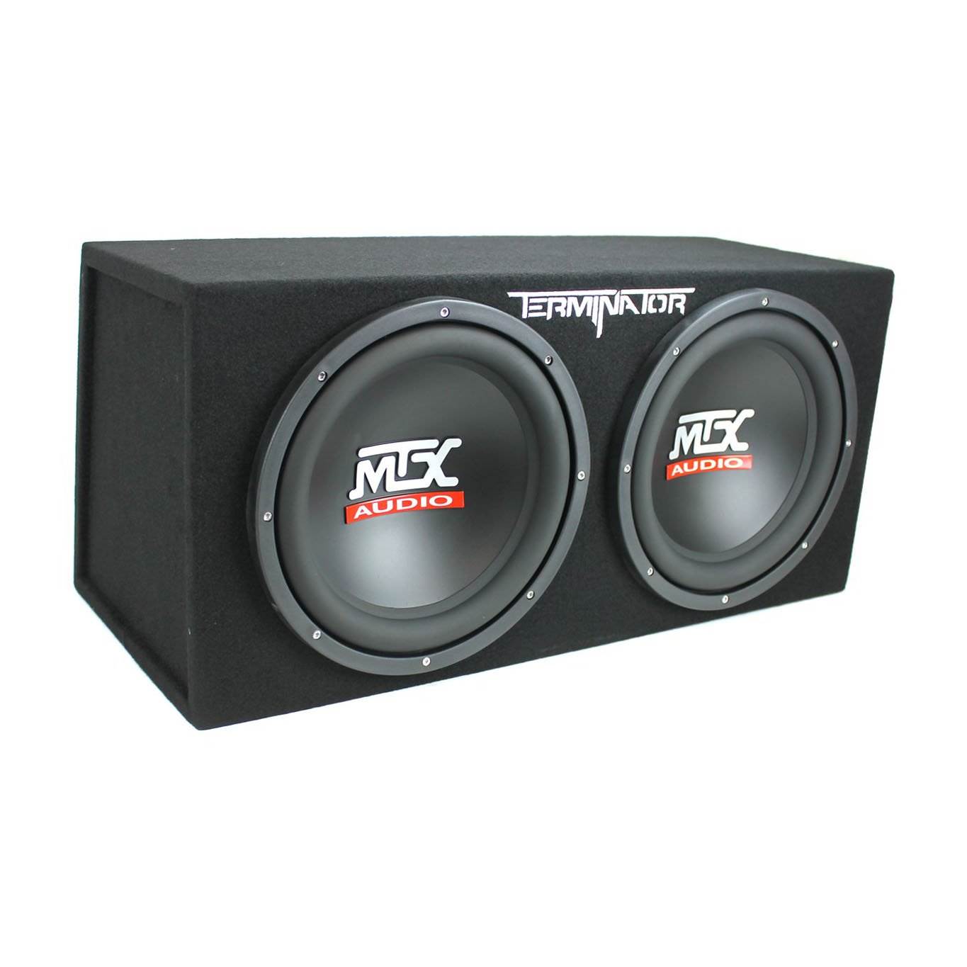 MTX TNE212D 12 1200W Dual Subwoofer Box met 1500W Monoblok Versterker & 2-Farad Condensator
