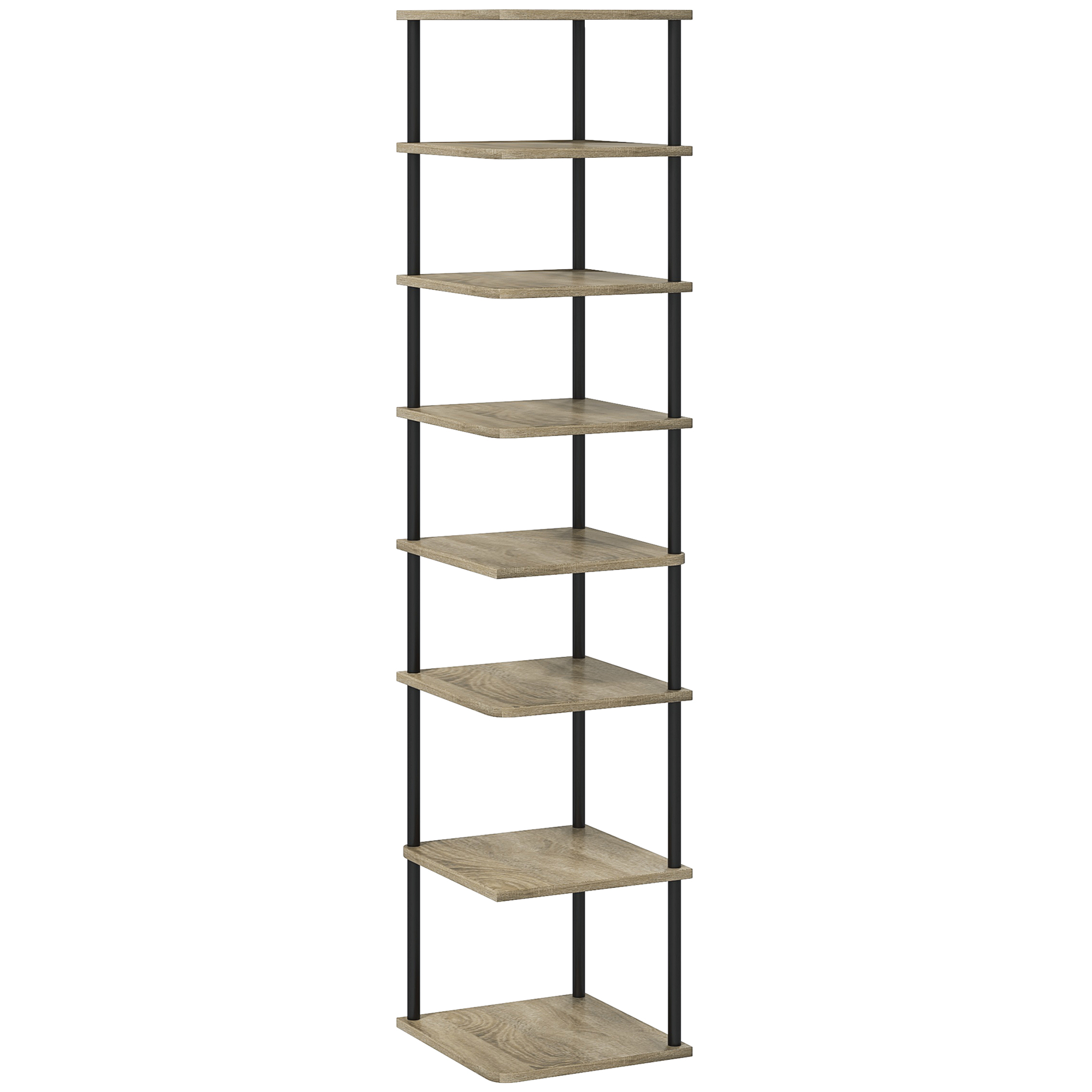 HOMCOM Schuhschrank mit 8 Ebenen, Schuhaufbewahrung mit Metallrahmen - 28B x 26T x 125H cm