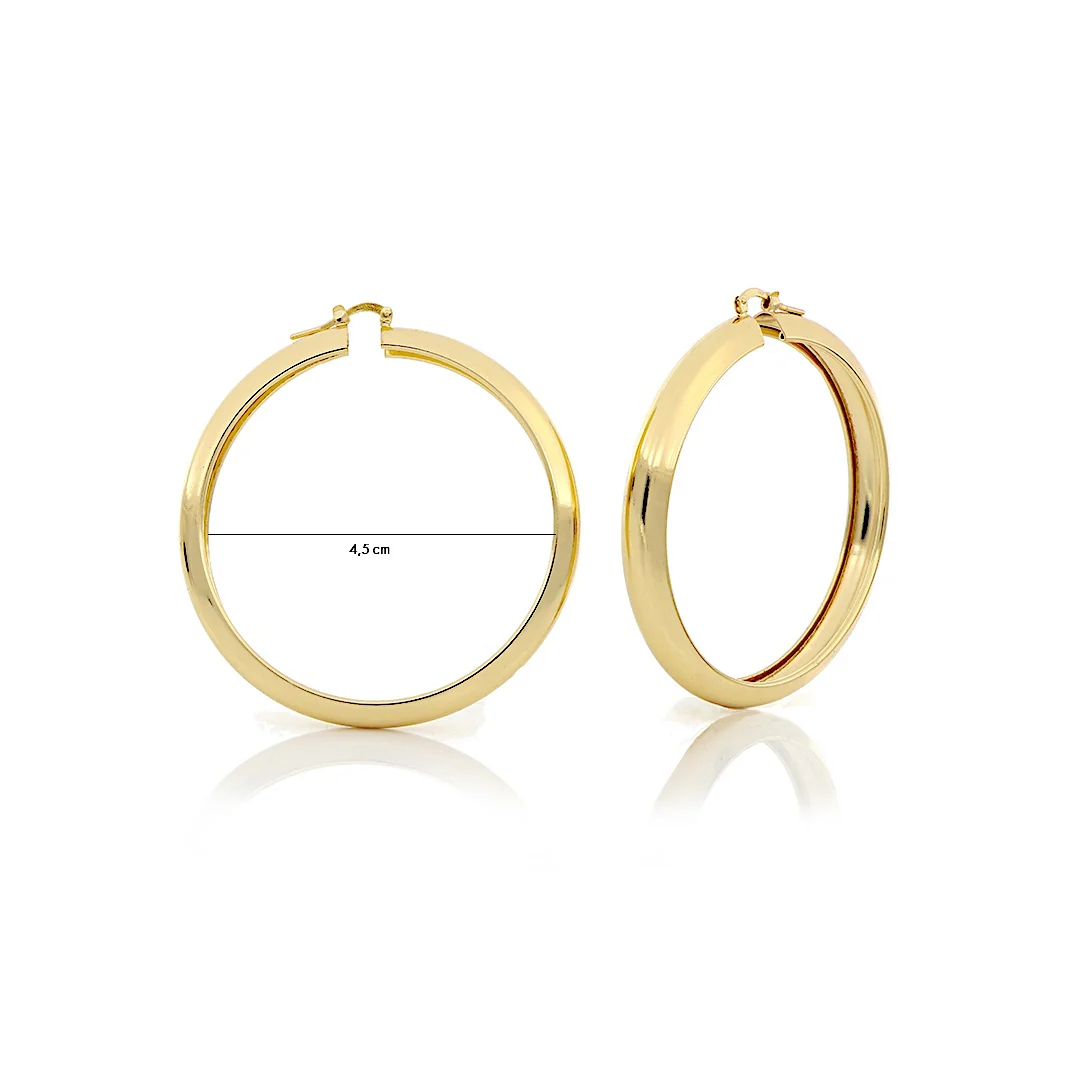 Orecchini Unoaerre 1797 a cerchio in bronzo dorato giallo