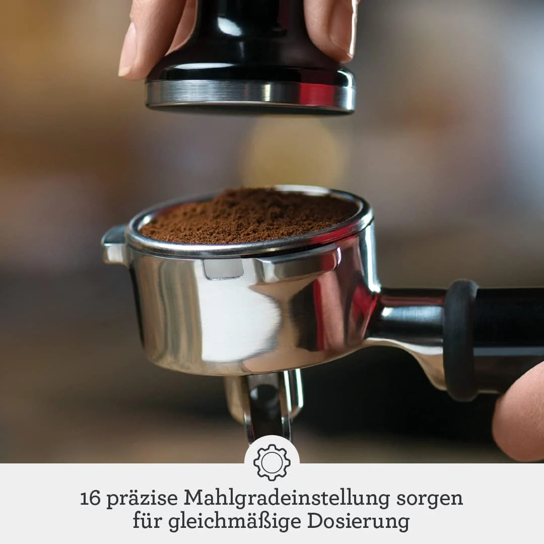 Sage - The Barista Express - Kaffeemaschine mit manuellem Milchaufschäumer & integriertem Mahlwerk - 16 Mahlgradeinstellungen, automatisches Mahlen, individueller Milchschaum - Gebürsteter Edelstahl