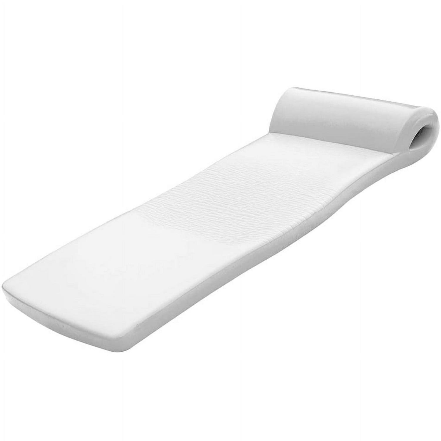 Texas Rec Foam Ultimate Mattress Pool Float with Pillow, White, 72x26x2.25 inches