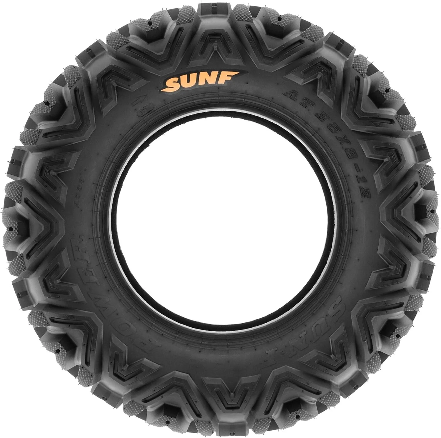 Set of 4 ATV/UTV off-road tires, 25x8-12 front and 25x10-12 rear, 6 PR, tubeless A033