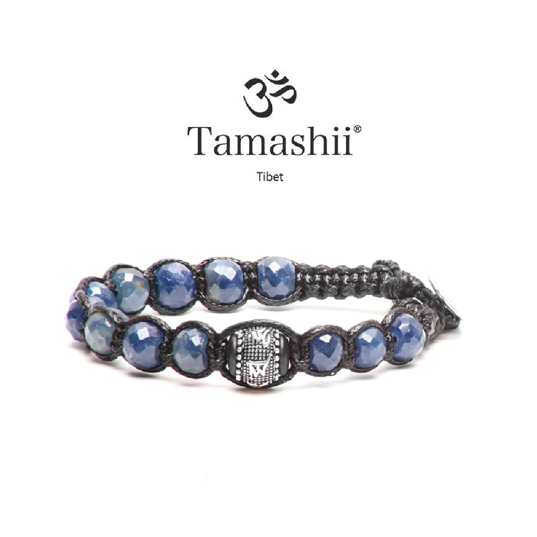 Bracciale Tamashii zaffiri naturali e ruota della preghiera BPS101-SA