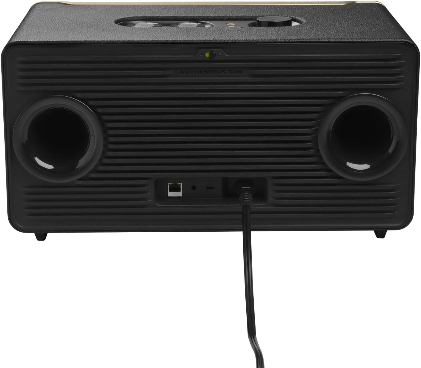 JBL Authentics 200 Smart Home Lautsprecher – 70er Jahre Retro-Design Bluetooth Box – Mit Quadrex Grill, Google Assistant, Alexa, AirPlay und JBL One App – Schwarz