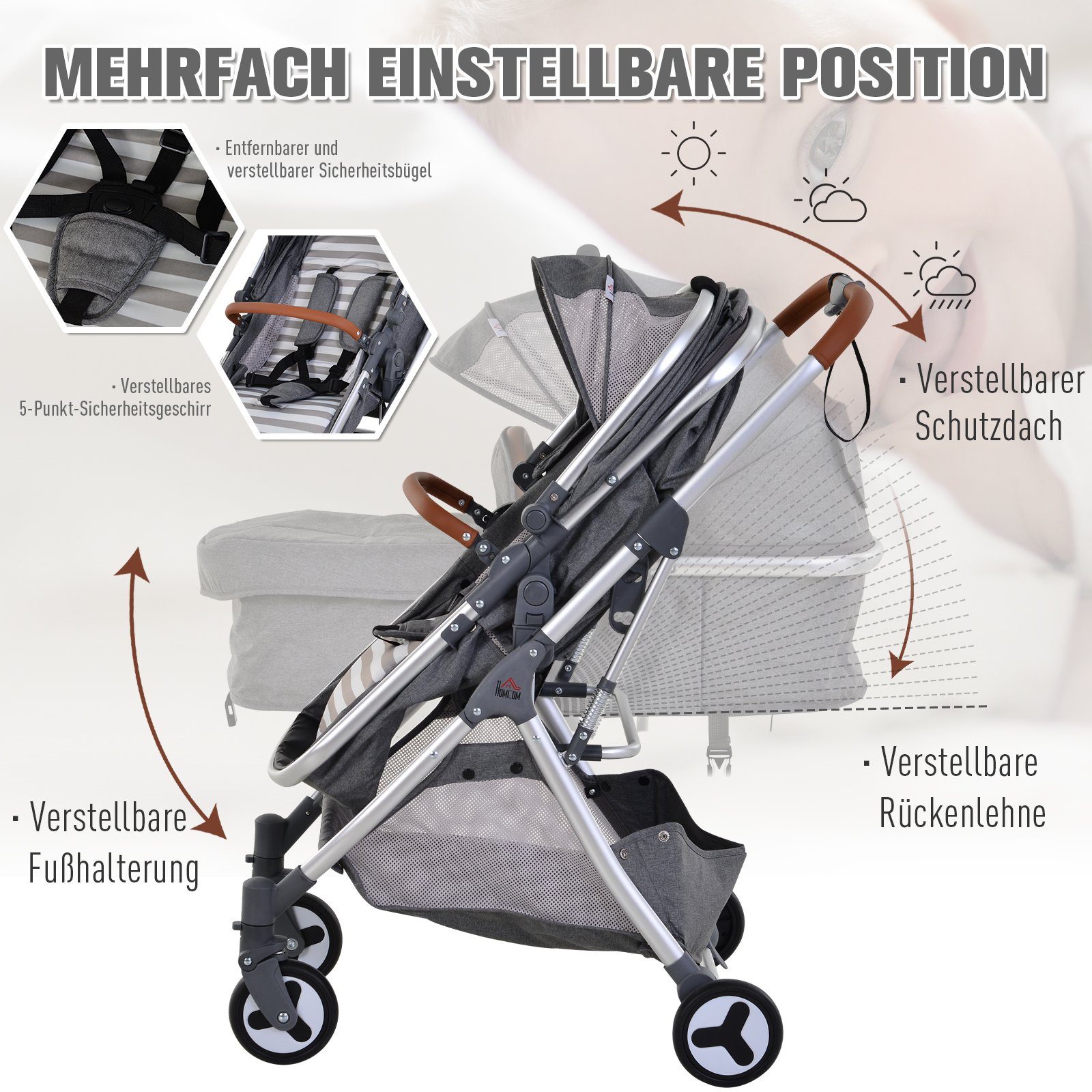 Kinder-Buggy 2-in-1 Kinderwagen