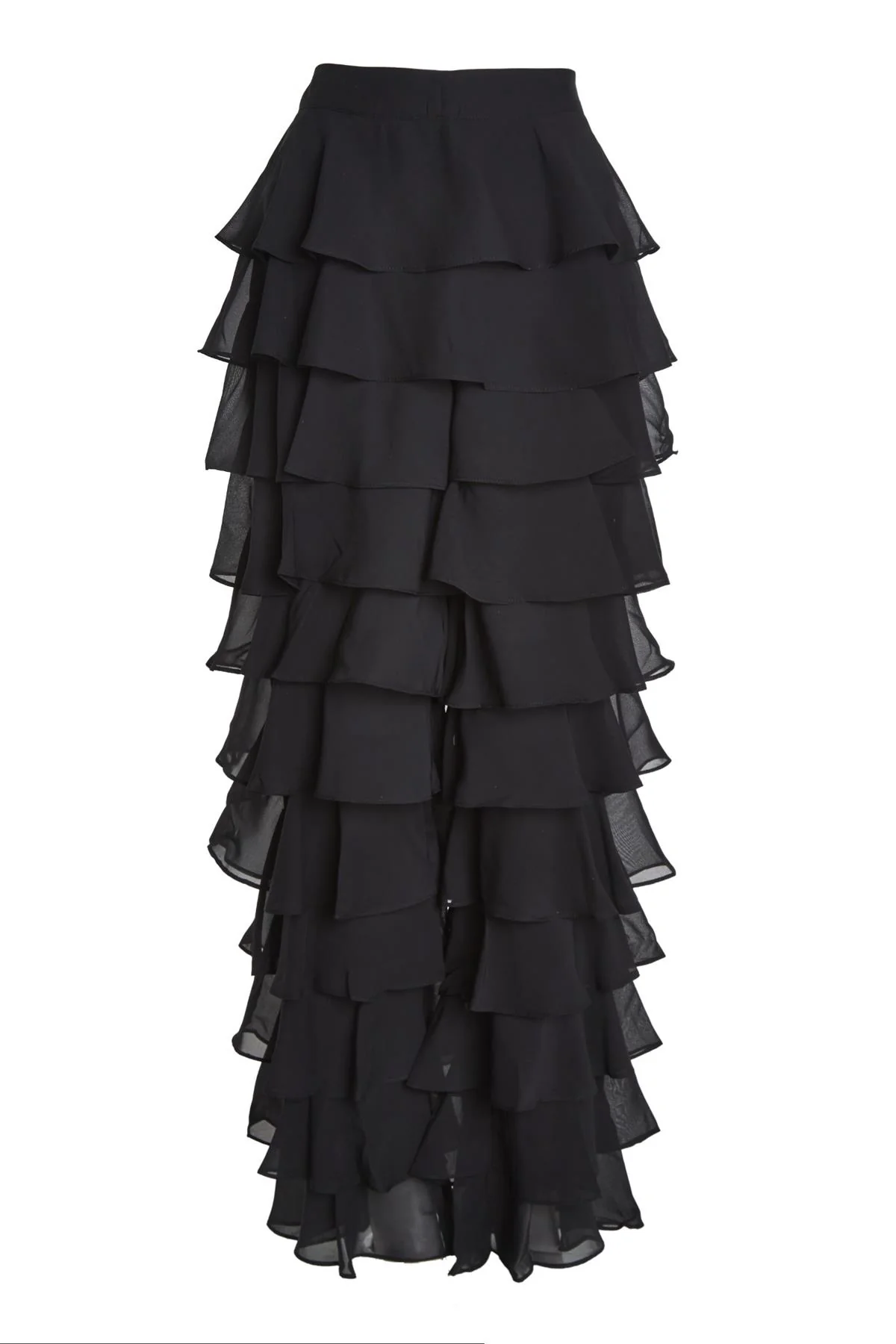 Lauren Black Tiered Ruffle Trousers