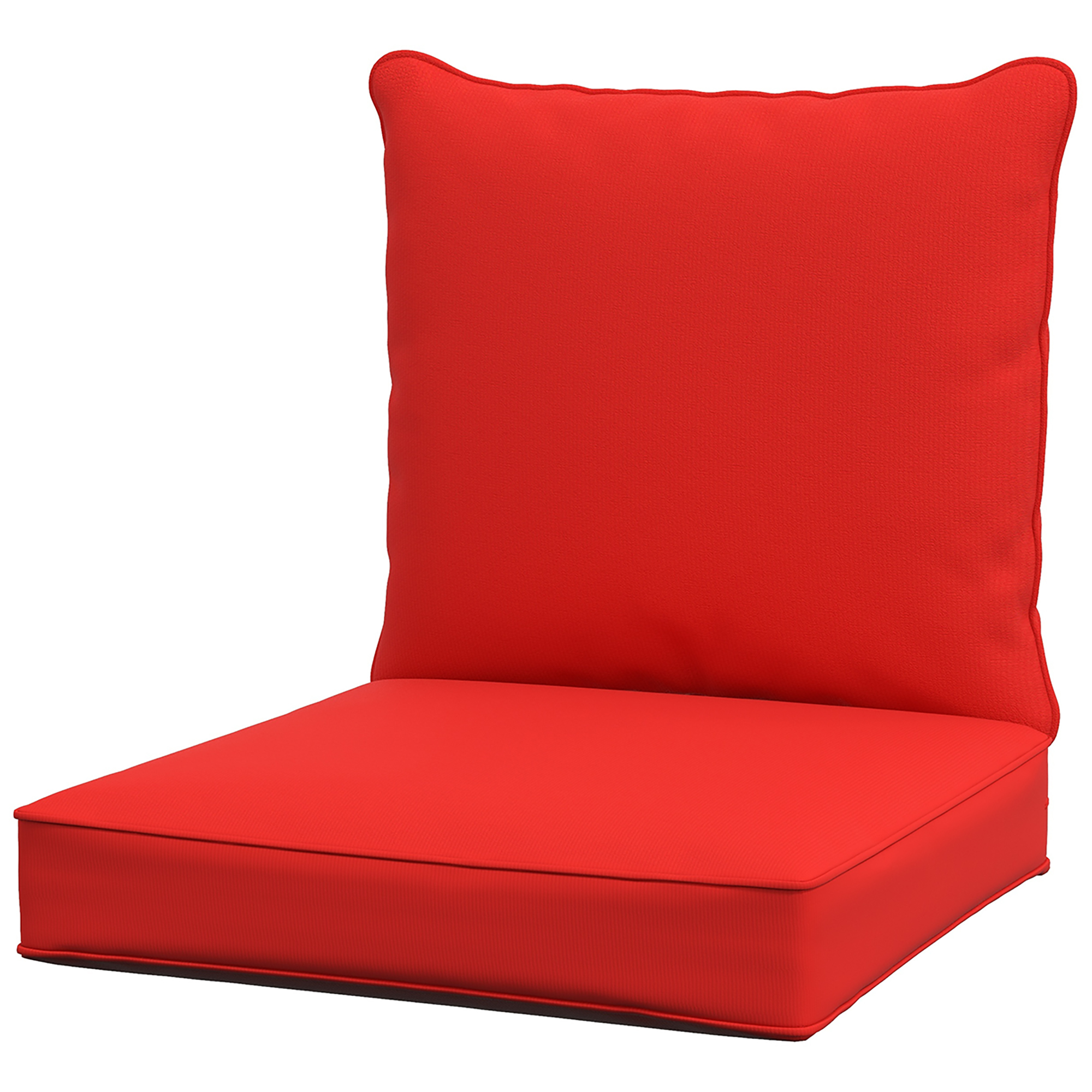 Outsunny Set aus 2 Sitz- und Rückenpolstern für Gartenstuhl Liegestuhl Innen- und Außenbereich aus Polyester Rot