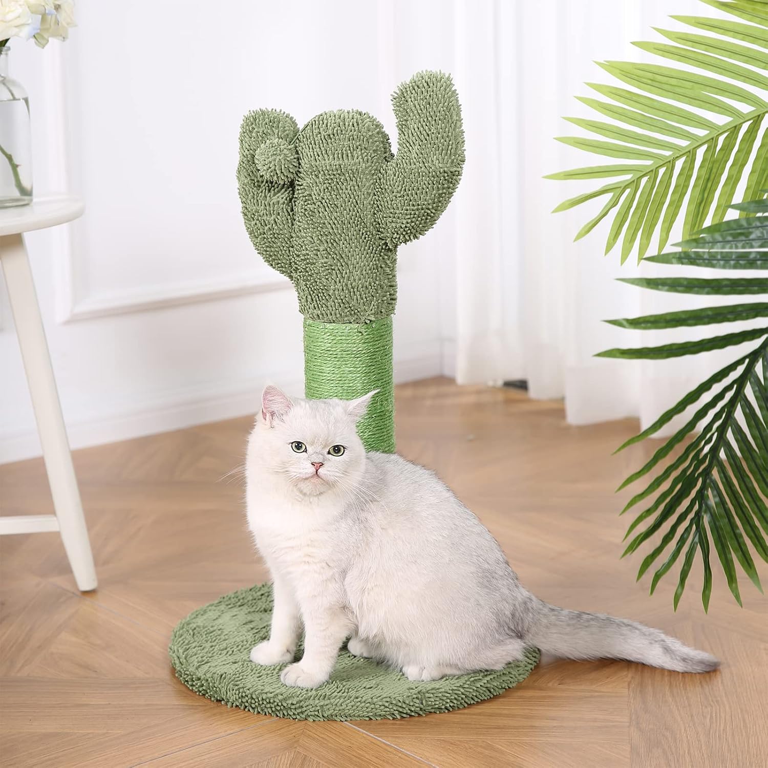 Tiragraffi per gatti da interno, standard, con giocattolo pendente, 80 cm, grigio