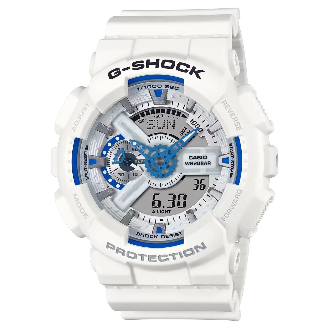 Orologio G-Shock GA-110HDS-7AER bianco e blu fosforescente