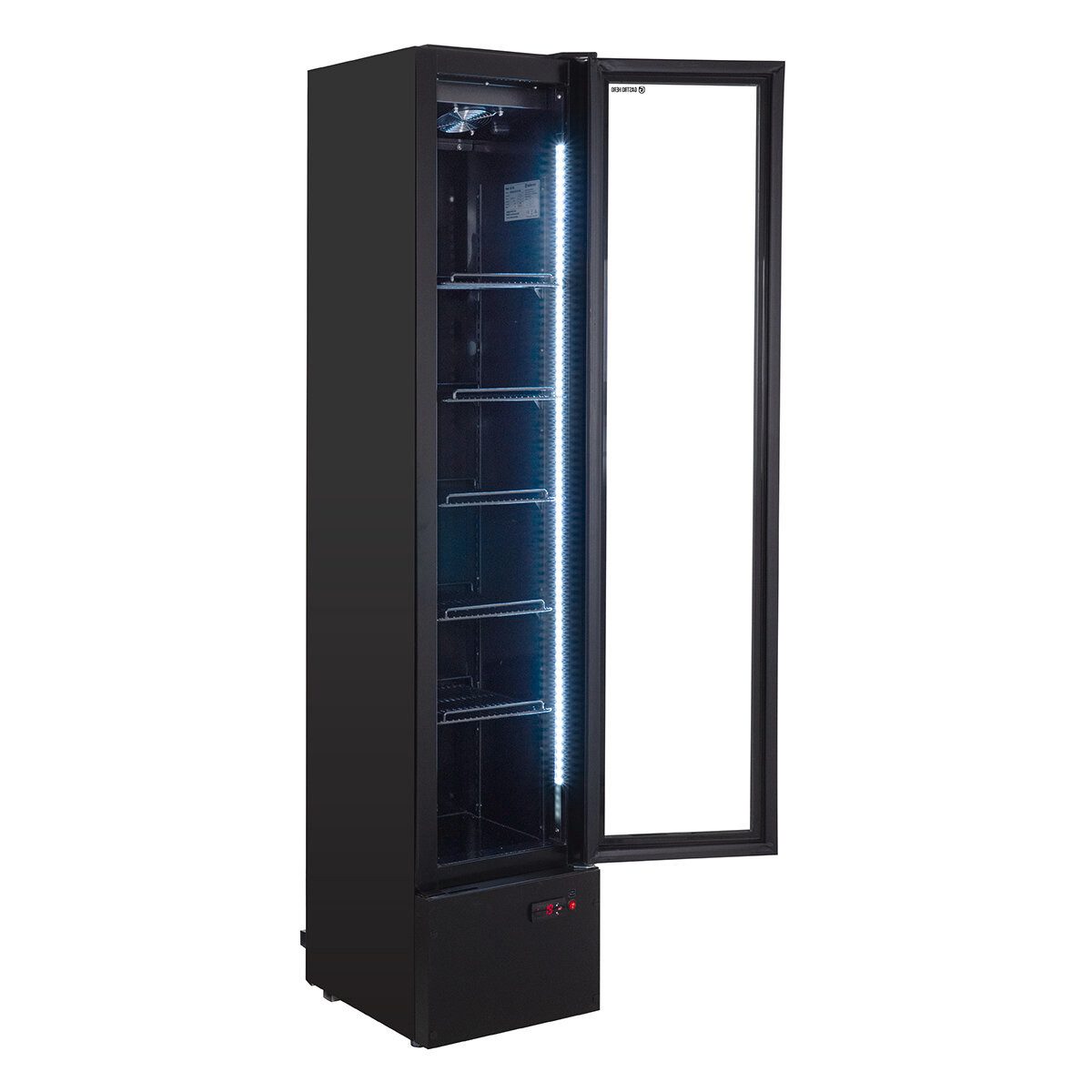 Getränkekühlschrank Flaschenkühlschrank 160 Liter schwarz mit Glastür & LED Beleuchtung