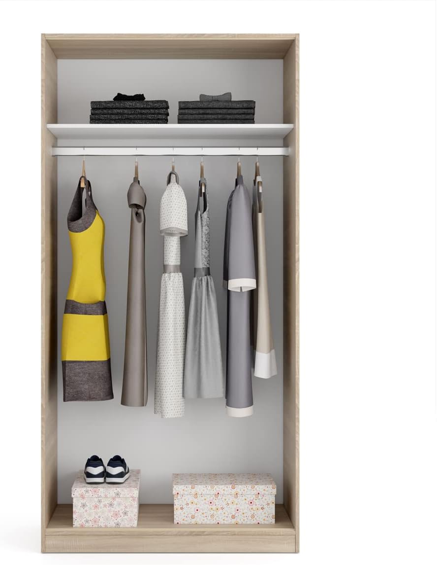 MarinelliGroup MAX019F Wardrobe with 2 Doors and 2 Shelves Oak 100 x 50 x 200 cm