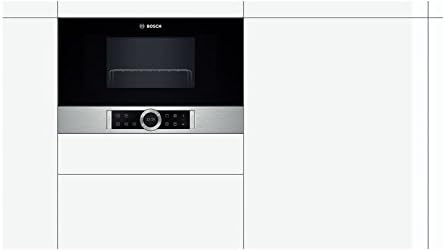 Bosch BFR634GS1 Serie 8 Einbau-Mikrowelle, Türanschlag Rechts, AutoPilot 7 Automatikprogramme, Reinigungsunterstützung, TFT-Touchdisplay, LED-Beleuchtung gleichmäßige Ausleuchtung, 38 x 60 cm, 900 W