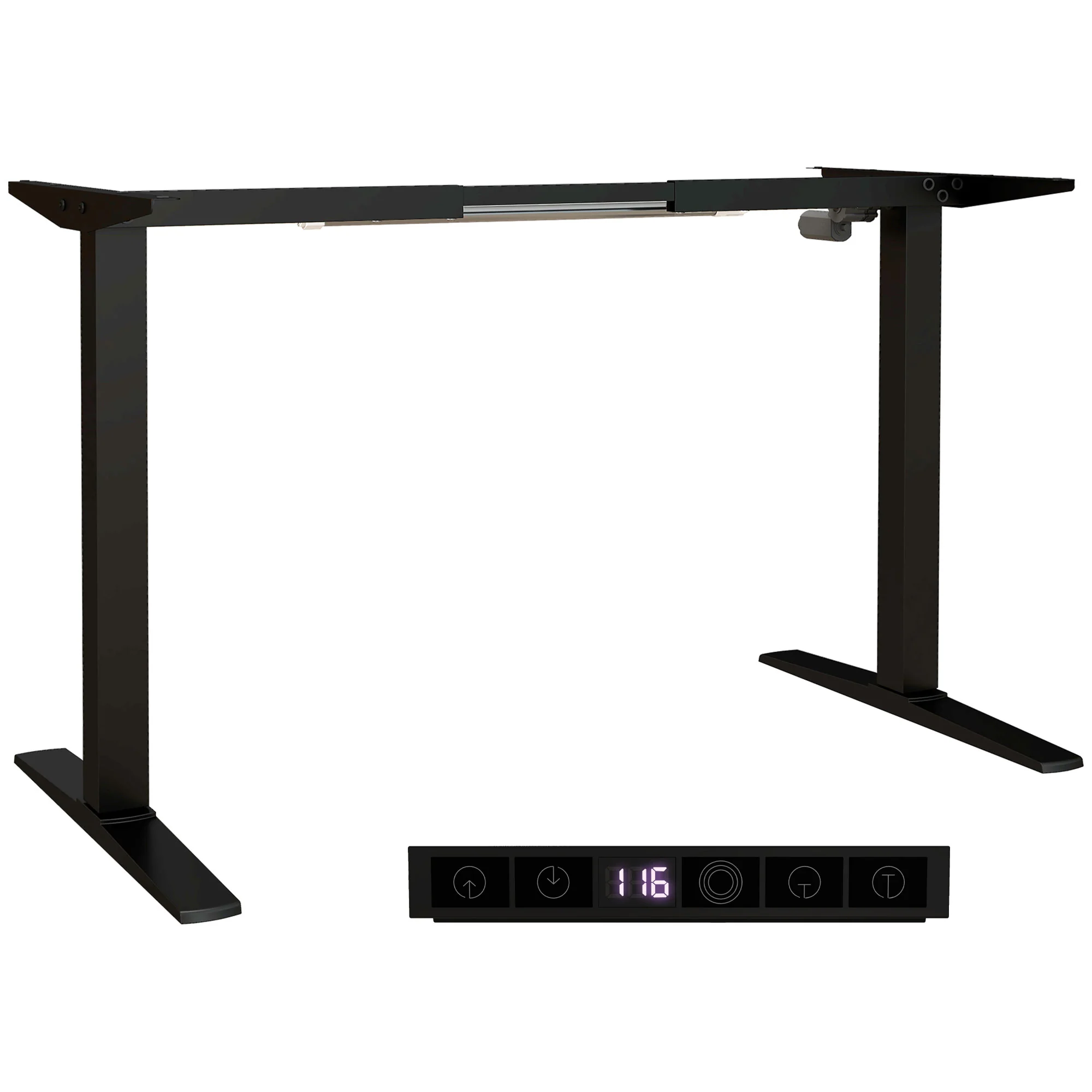 Easycomfort Struttura Scrivania Elettrica Regolabile in Altezza con Modalità Defaticante, 110x60x71-116 cm, Nero