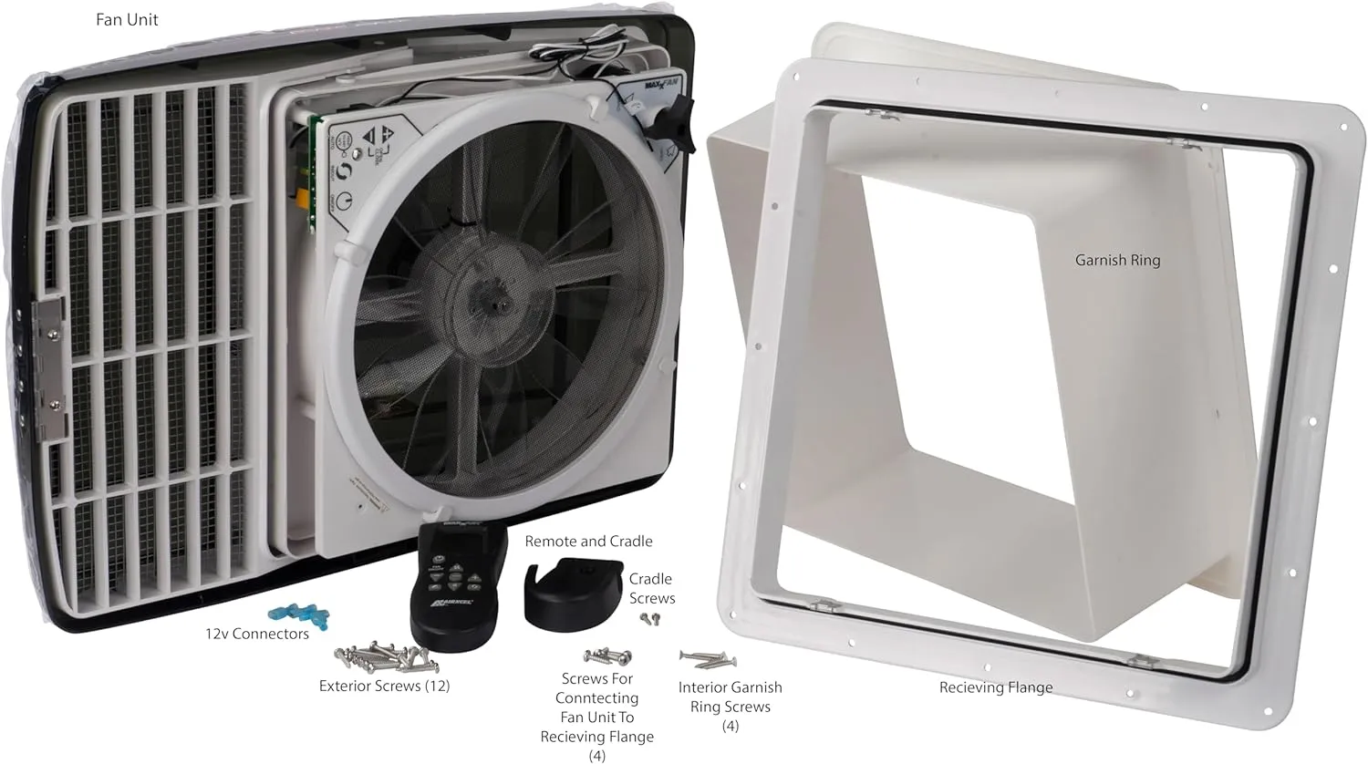 Air 00 07500K MaxxFan Deluxe with Remote   Smoke, Black