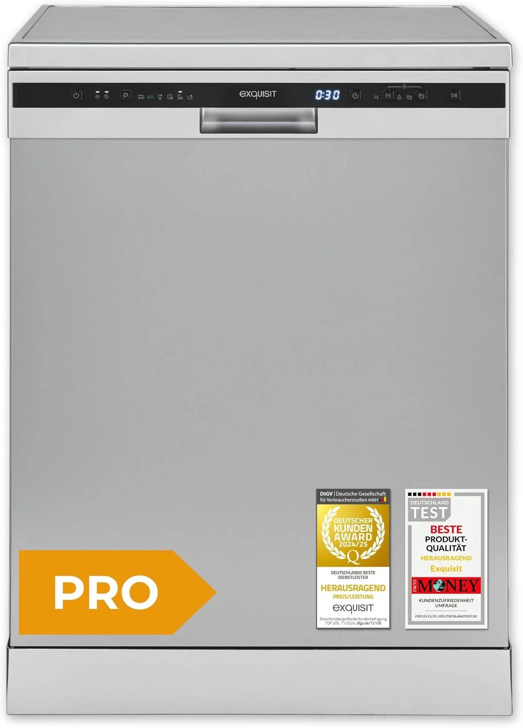 Exquisit Geschirrspüler, 60 cm, Silber, GSP56314-030C freistehend Spülmaschine