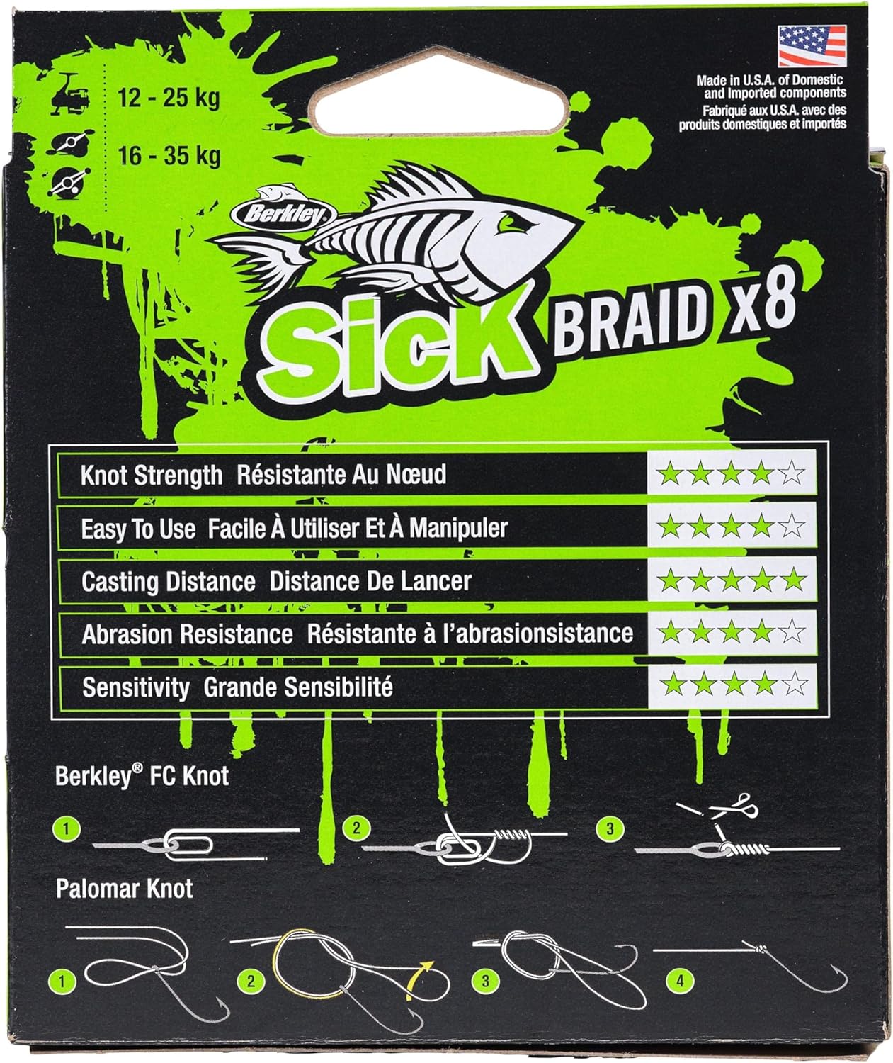 Berkley Sick Braid – 8-fach geflochtene Angelschnur, super glattes 8-fach Multifaden PE Raubfischgeflecht, Angelschnüre 150-300 m zum Süßwasser- oder Salzwasser-Meeresangeln