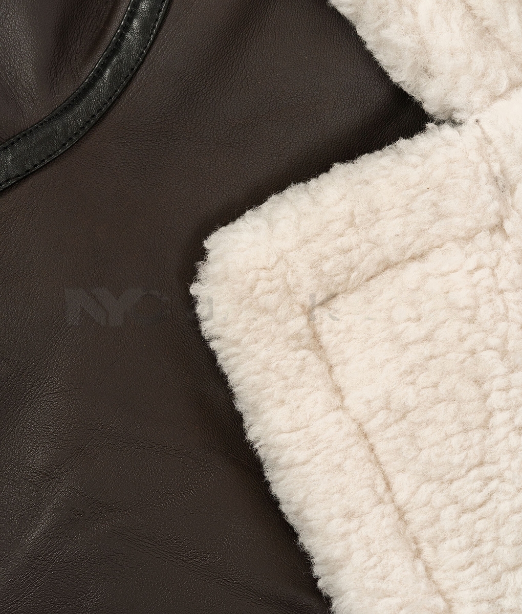 Mens Classic B 3 Sheepskin Leather Bomber Jacket