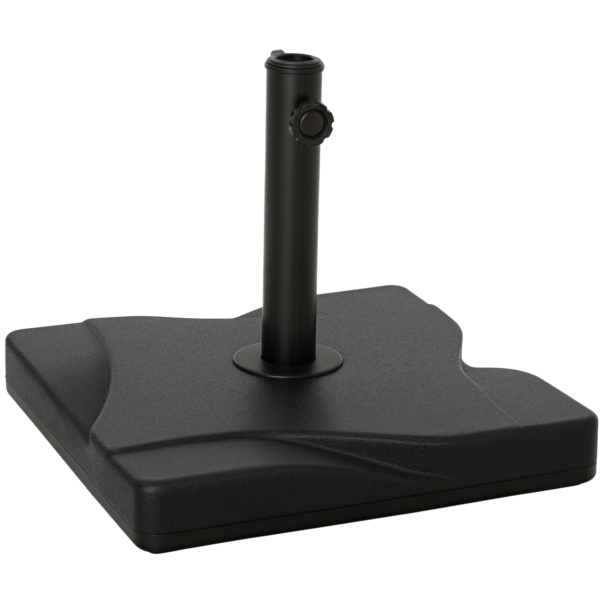 Outsunny Sonnenschirmständer 20 kg Schirmständer für Sonnenschirm Schirmstangen 32/38/48 mm Sonnenschirmfuß für Garten Terrasse Balkon Zement 41,5 x 41,5 Schwarz
