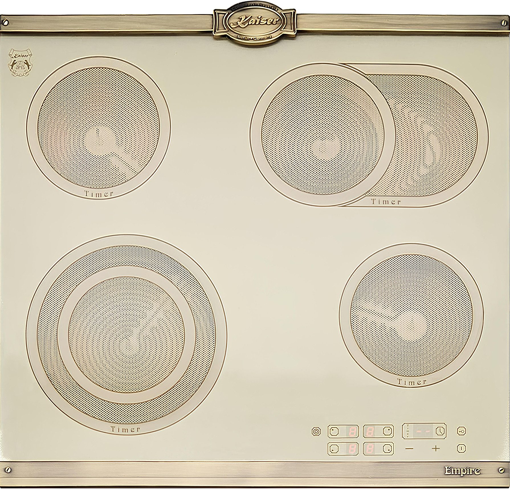 Elektro-Kochfeld Exklusives Autarkers High Light Glaskeramik Kochfeld 60cm Einbau Herd 4 QuickHeat-Kochzonen Hi-Light Elfenbein KCT 6185 ElfEm
