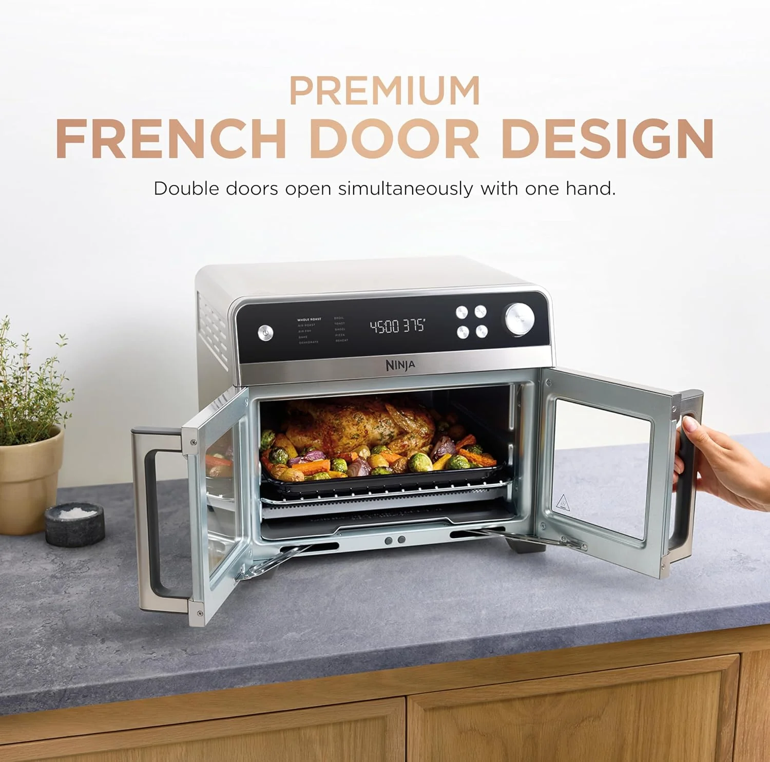Ninja | French Door Premier | Air Fryer, Convection Oven, Toaster | 5-qt Air Fry Basket