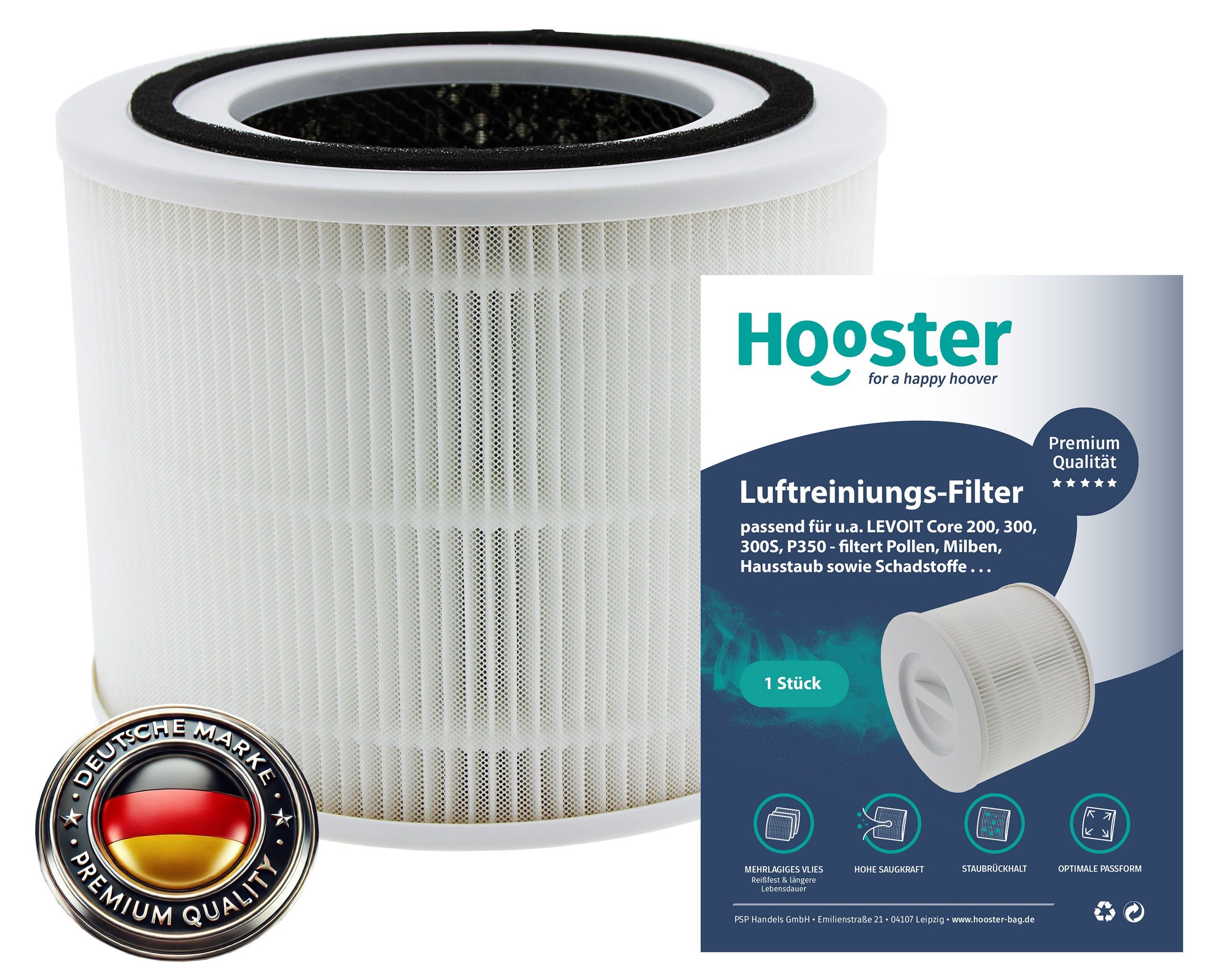 Luftfilter 1 Filter kompatibel mit LEVOIT H13 Core 300 / Core 300s