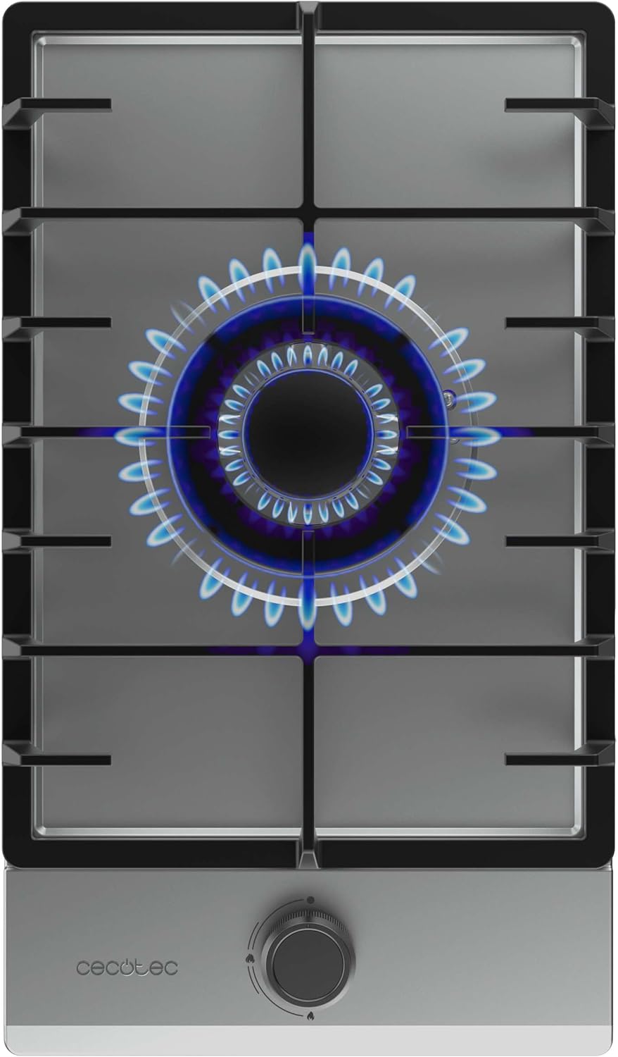 Cecotec Piano cottura a gas Bolero Squad G 3200S Inox. 6250W, 3 fuochi, acciaio inox, griglie individuali in ghisa, bruciatore WOK tripla corona, accensione elettrica, sistema sicurezza valvole.