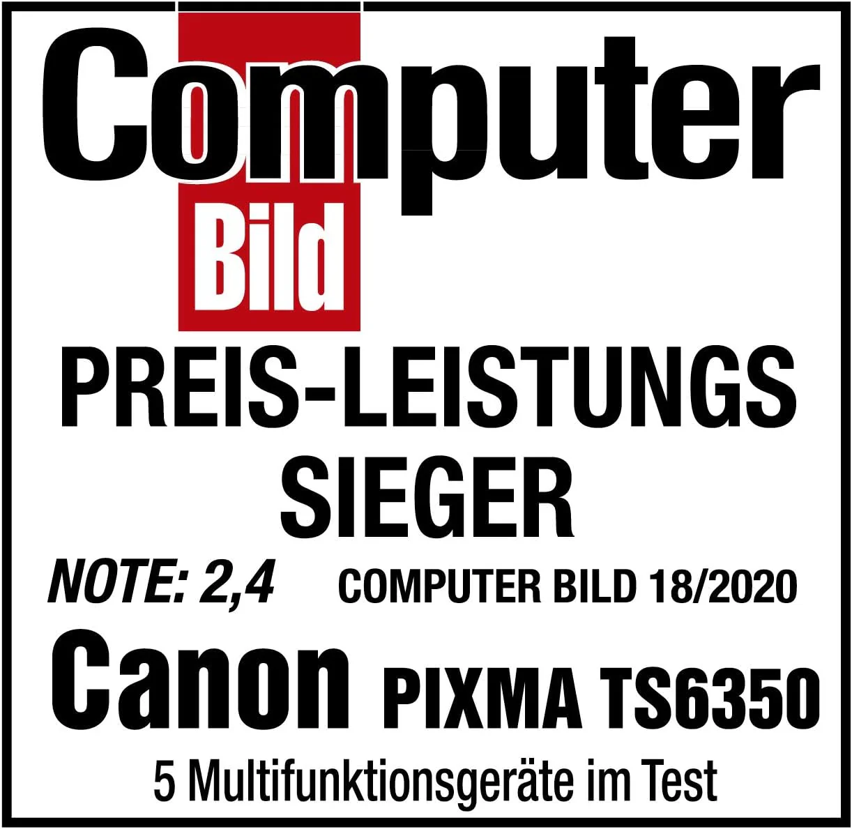 Canon PIXMA TS6350a printer, kleureninkjet multifunctioneel apparaat DIN A4 (fotoprinter, scanner, kopieerapparaat, OLED, 4.800x1.200 dpi, USB, WLAN, 5 afzonderlijke inkten, dubbelzijdig afdrukken, 2 papierladen), zwart