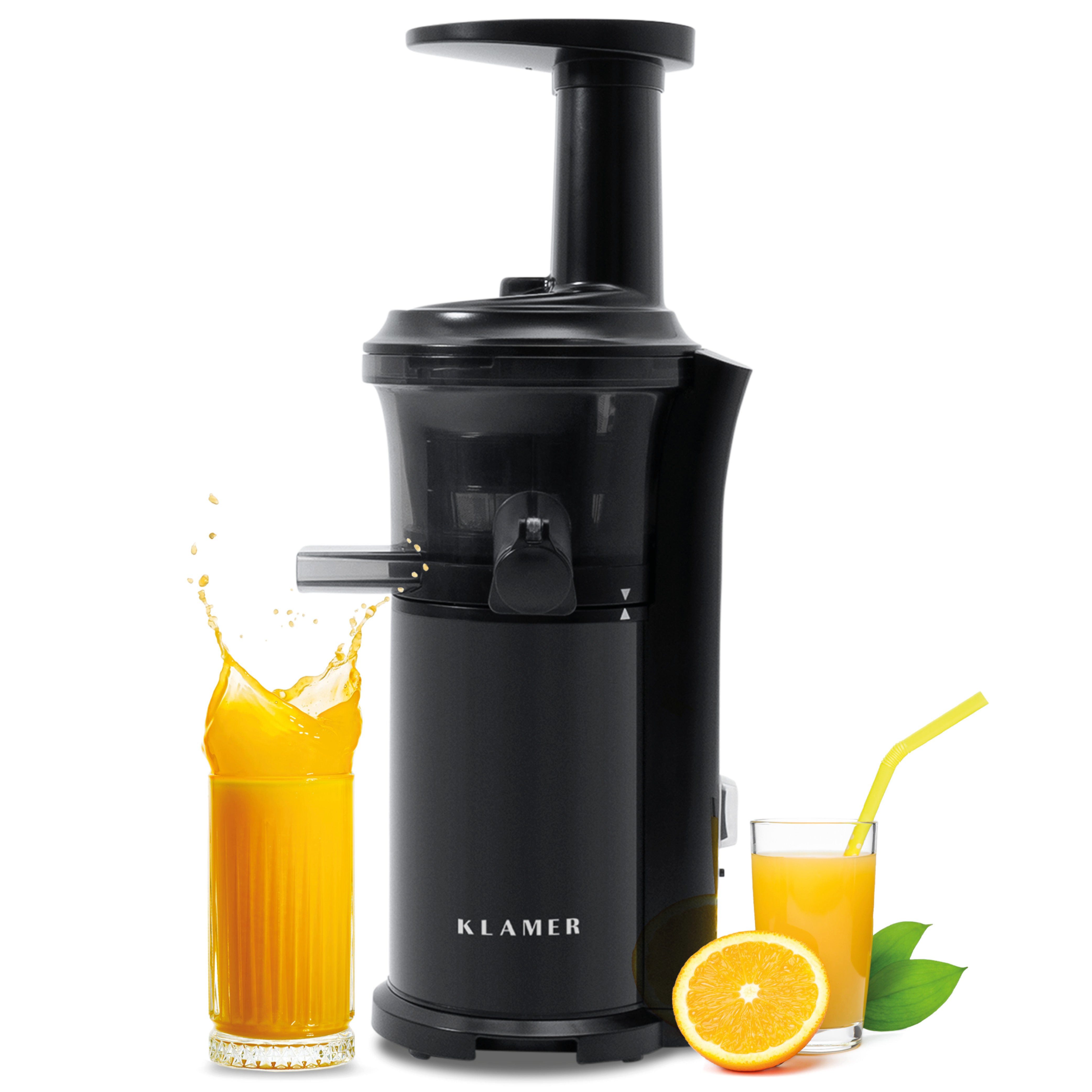 Slow Juicer Entsafter mit Rückwärtsgang, elektrische Fruchtpresse mit Bürste und …